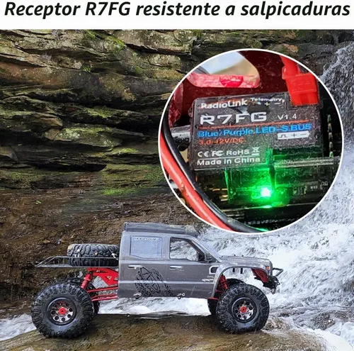 Vista 3 de Radiolink R7FG - Receptor RC Gyro de 7 canales, telemetría de voltaje de largo alcance, a prueba de salpicaduras de agua para RC Crawler, carro