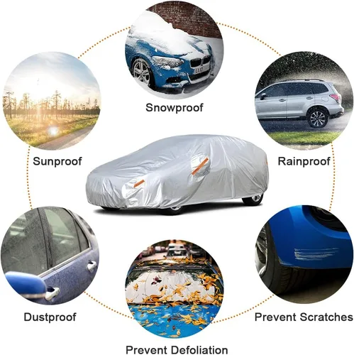 Vista 4 de Kayme Hatchback - Funda impermeable para todo tipo de clima (hasta 177 pulgadas) Protects cars from outdoor UV exposure, blocks blowing dust and