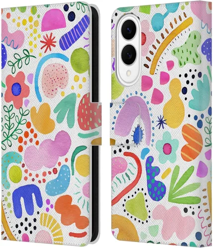 Vista 106 de Head Case Designs Officially Licensed Ninola Brushstrokes Black Summer Patterns Leather Wallet Case Compatible with Samsung Galaxy A07 4G