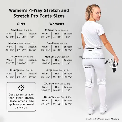 Vista 6 de RIP-IT Pantalones profesionales de softball elásticos de 4 vías, para mujer.
