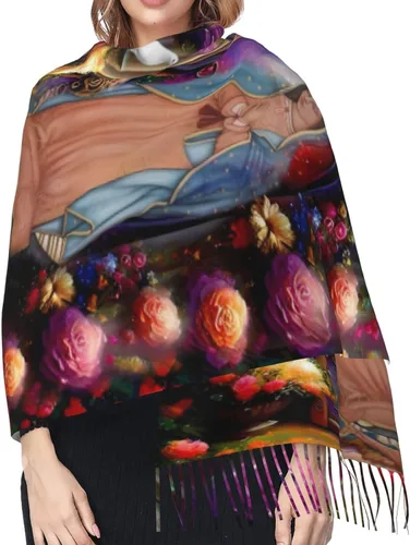 Vista 4 de Our Lady Of Guadalupe Virgin Mary Soft Cashmere - Bufandas ligeras para mujer, chales grandes y envolturas de regalo de Navidad, aA -11