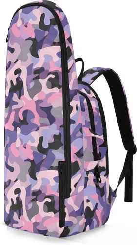 Vista 2 de Unisex Tennis Bag Cute Sturdy Camouflage Purple Pink Gym Bags Travel Backpack for Women, Men, Teenagers bolsa para raqueta de tennis