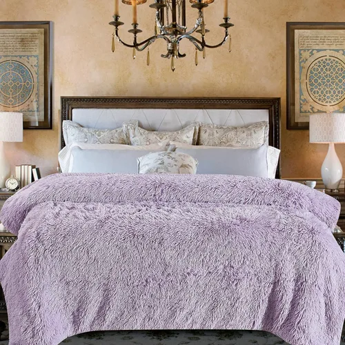 Vista 11 de Chanasya - Manta de pelo largo sintético - Manta de felpa ligera y esponjosa de forro polar de microfibra - para sofá, cama, silla, material A