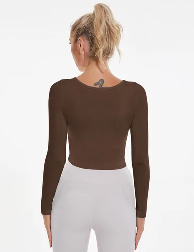 Vista 2 de Camisas básicas de manga larga para mujer, estilo casual, ajustadas, para salir, moda de otoño para mujer