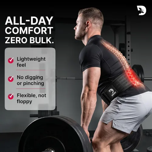 Vista 6 de DMoose Fitness Cinturón de levantamiento de pesas con bloqueo automático para hombres y mujeres, cinturón de nailon de 4 pulgadas para sentadillas