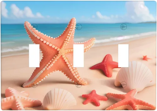 Vista 15 de Starfish 1 palanca 1 interruptor de luz basculante cubierta de placa de pared decoración para el hogar dormitorio cocina decorativa 4.5 x 4.5