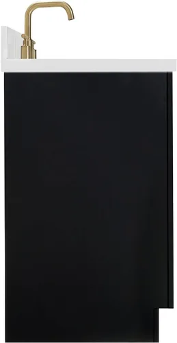 Vista 8 de ARIEL Hepburn - Tocador de baño de 30 pulgadas con fregadero, madera maciza, encimera y protector contra salpicaduras de cuarzo blanco puro de 1.5