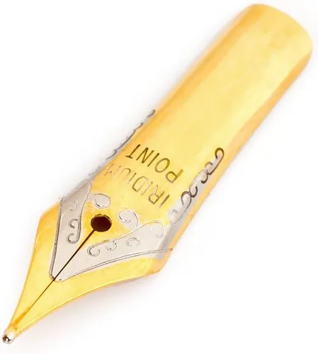Vista 3 de 10 puntas de pluma estilográficas medianas chapadas en oro