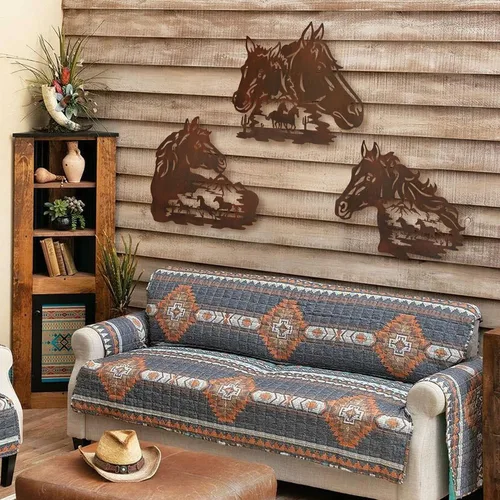 Vista 4 de WAIU Trio Wildlife Accent - Estatuas de animales montadas en la pared, colgantes de pared de metal, paredes artísticas de silueta, decoraciones