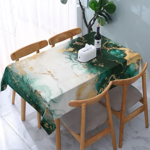 Vista 12 de Mantel decorativo con patrón azteca, estilo nativo étnico, bohemio, geométrico, verde, para cocina, banquete de fiesta y vacaciones, color negro