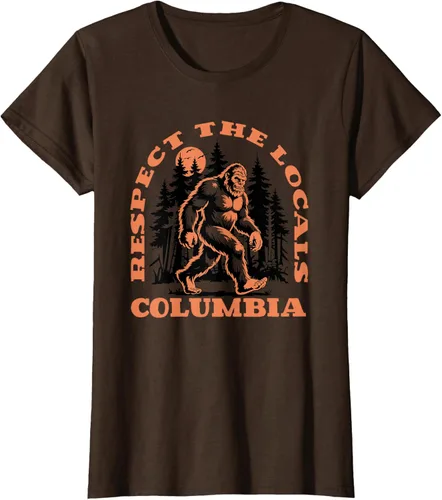 Vista 23 de Columbia Bigfoot Respect the Locals - Camiseta retro Sasquatch