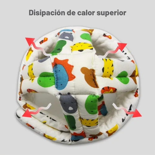 Vista 4 de Protector de cabeza de bebé, casco de bebé para gatear, caminar, sin golpes, cabeza de seguridad, gorra protectora ajustable para caminar, jugar