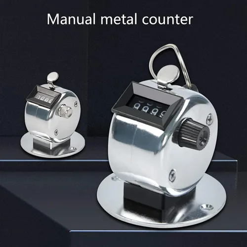 Vista 7 de Mini número de metal mano contador de mano con soporte base para personas de deportes, estadísticas, calidad de fila, hecho a mano, contador clicker