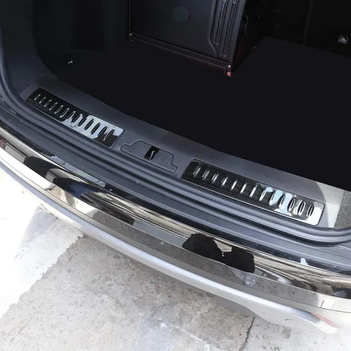 Vista 2 de Protector de parachoques trasero cepillado negro de acero inoxidable 304 para Land Rover Range Rover Velar 2017 2018 2019 Accesorios de coche
