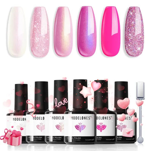 Vista 31 de Modelones - Juego de esmaltes de gel transparente, capa base de gel superior, sin limpieza, 0.5 onzas líquidas Un conjunto claro