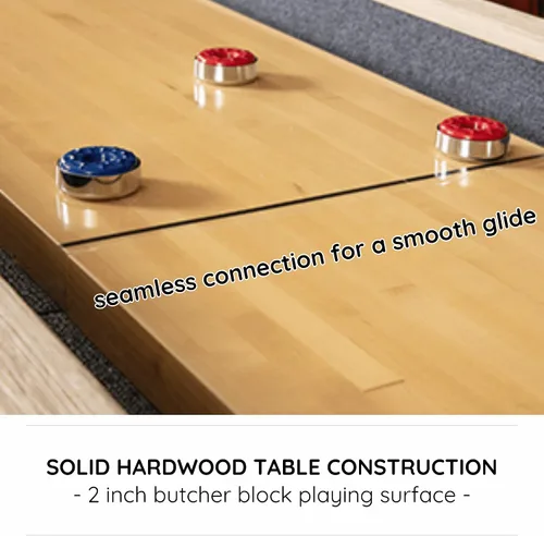 Vista 6 de 12 FT Solid Wood Shuffleboard Table, Multi Game