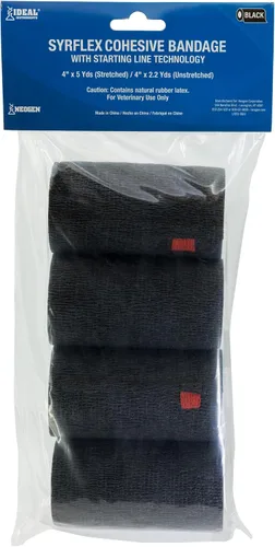 Vista 5 de Syrflex Cohesive Vendaje 4" Negro Paquete de 4