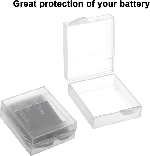 Vista 2 de Cosmos Paquete de 6 cajas protectoras de plástico compatibles con batería GoPro Hero color transparente esmerilado