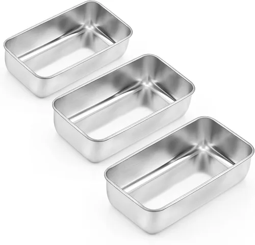Vista 11 de Onader Molde para pan para hornear, sartén profunda de acero inoxidable de 9 x 5 pulgadas