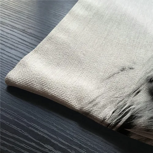 Vista 3 de Smooffly Funda de Almohada Decorativa de Vaca Granja Retrato de una Vaca Highland Ganado Cuerno de Buey Peludo Gris Blanco Algodón Lino Decoraciones