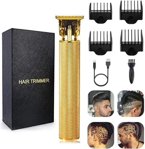 Vista 8 de Kit de recortador de pelo unisex, inalámbrico, recargable, impermeable, con peines guía para hombres