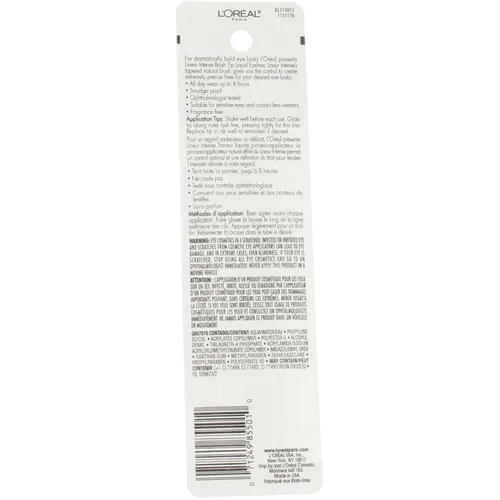 Vista 5 de L'Oreal Paris Lineur - Delineador de ojos líquido con punta de pincel intenso, 710 negro (paquete de 2)
