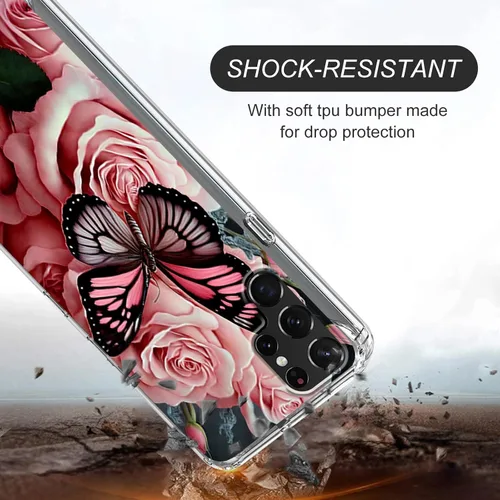 Vista 4 de Funda para Samsung Galaxy S23 Ultra Galaxy S23 Ultra Clear Case Dual Layer Transparente Soft TPU Hard PC Funda a prueba de golpes