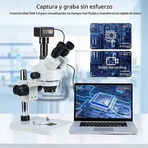 Vista 5 de Swift Cámara de microscopio USB 3.0 de 20 MP con lente reductora y kit de calibración, ocular digital para microscopios compuestos y estéreo