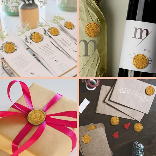 Vista 5 de 25 calcomanías adhesivas de cera con letra K doradas, hechas a mano, sin necesidad de sellar, rasgar y usar calcomanías de cera para invitaciones