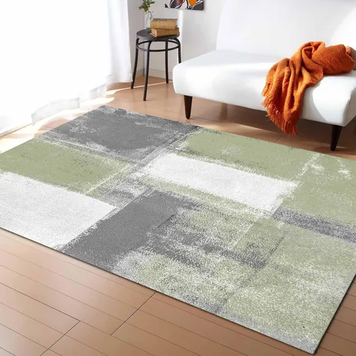 Vista 30 de Alfombra abstracta rosa y gris de San Valentín de 2 x 3 pies, alfombra estética geométrica moderna, antideslizante, rectangular, lavable