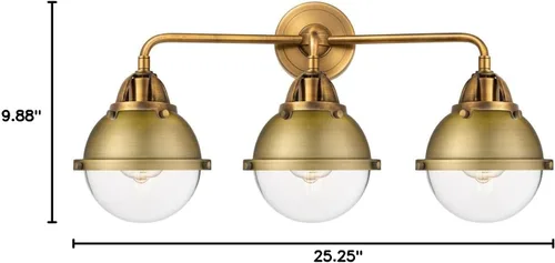 Vista 2 de Innovations 288-3W-BB-HFS-62-BB Tocador de baño de tres luces de la colección Nouveau 2