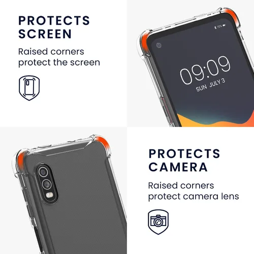 Vista 3 de kwmobile Funda cruzada compatible con Samsung Galaxy Xcover Pro - Funda transparente de TPU con correa de cordón - Transparente