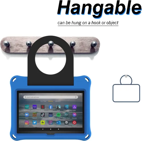 Vista 5 de JGY - Funda para niños Fire 7 2022 de Amazon Fire 7 EVA, a prueba de golpes, con soporte de asa, resistente a prueba de niños, para Fire 7 2022