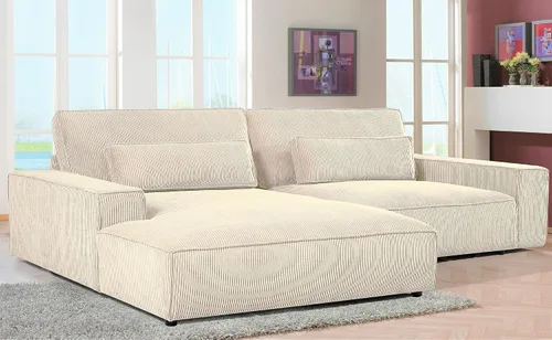 Vista 5 de Container Furniture Direct Luxe - Sofá modular de dos piezas de gran tamaño para sala de estar, sofá en forma de L con diván, tapizado con tela