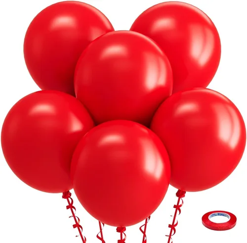 Vista 92 de Bezente Paquete de 150 globos de látex mate color burdeos de 5 pulgadas rojo (07-Red-G42)