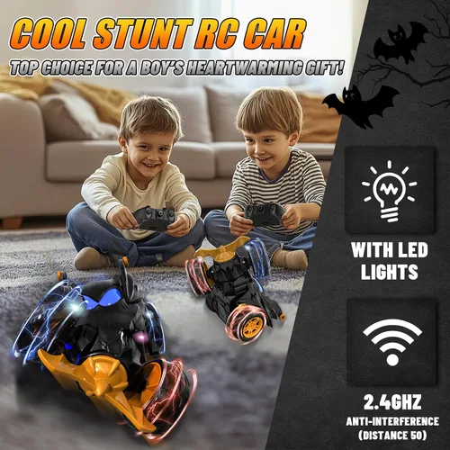 Vista 6 de Coche de Control Remoto para Niños - Gira 360° y Salta 4WD Coches RC de Acrobacias para Niños, Coche RC de 2.4GHz con Luces LED, Regalo de Navidad