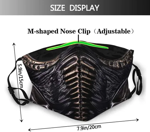 Vista 3 de 2 mascarillas faciales reutilizables y lavables con 4 filtros