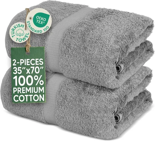 Vista 20 de Towel Bazaar Juego de toallas de 8 piezas, 100% algodón turco, color negro