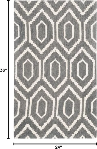 Vista 2 de SAFAVIEH Himalaya Collection - Alfombra decorativa, 2 x 3 pies, gris oscuro y marfil, lana hecha a mano, ideal para zonas de alto tráfico