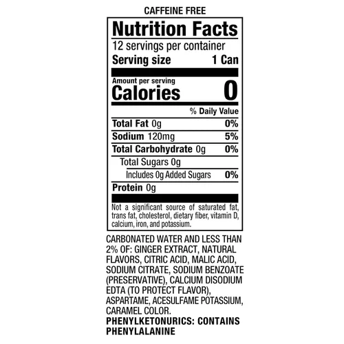 Vista 13 de Canada Dry Zero Sugar Ginger Ale Soda, latas de 12 onzas líquidas (paquete de 12)