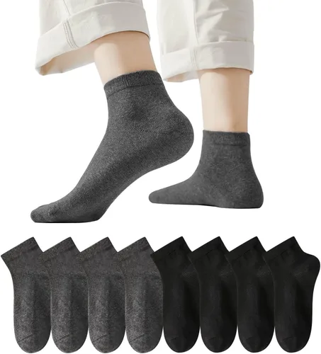Vista 4 de J-BOX Calcetines de algodón para hombre, paquete múltiple, delgados, transpirables, cómodos, de verano, de corte bajo