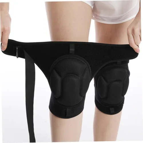 Vista 6 de NOLITOY Rodilleras multiusos, material de esponja, apto para jardinería, baile, deportes, hombres y mujeres, negro, grande