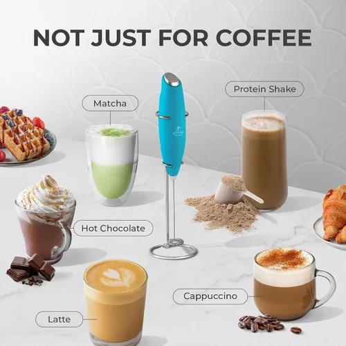 Vista 138 de Zulay Milk Boss Espumador de leche potente manual, hace espuma para latte, batidor para mezclar bebidas, café, miniespumador para capuchino, frappé