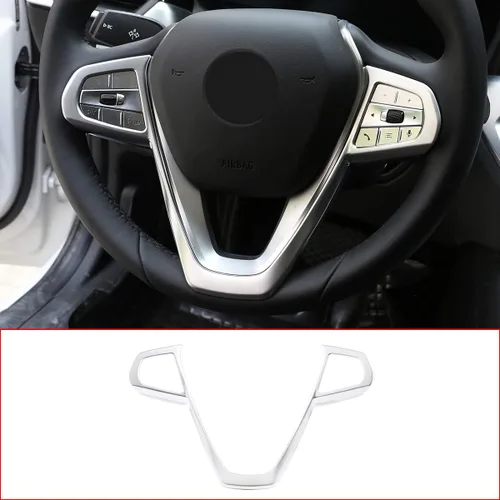 Vista 9 de Cubierta del marco del volante de automóvil ABS para BMW Serie 3 Serie 5 Serie 7 Serie 6 GT X3 X5 X7 G01 G05 G07 G20 G30 G11 Luxury 2019-2020 Negro