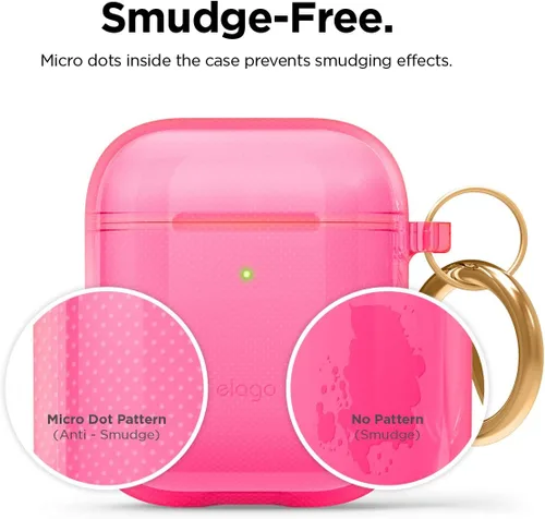 Vista 5 de Elago - Funda con llavero para audífonos AirPods 1 y 2 de Apple Rosado neón