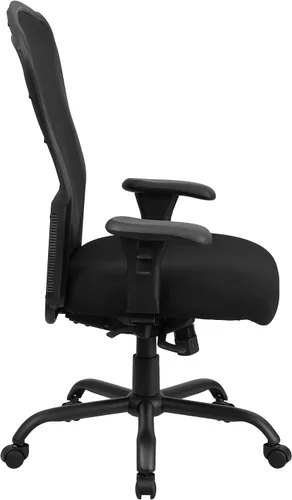 Vista 8 de Flash Furniture HERCULES Series 24/7 Uso Intensivo Big & Tall 400 lb. Silla de oficina ergonómica multifunción de malla negra con inclinación