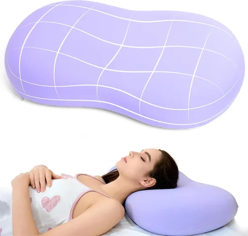 Vista 7 de Almohadas cervicales de espuma viscoelástica: Almohadas de apoyo para el cuello para dormir - Almohadas para dormir de lado para dolor de hombro