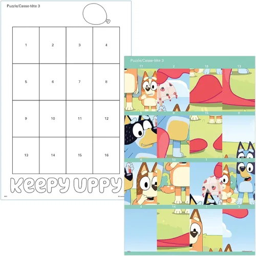 Vista 6 de Trends International - Paquete de rompecabezas de calcomanías Bluey Bandit and Chilli Adventures - 12 rompecabezas, 4 tableros - Multicolor