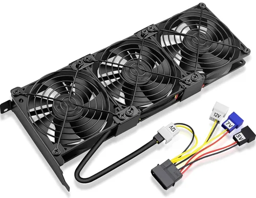 Vista 10 de GDSTIME Ventiladores de tarjeta gráfica, Enfriador de tarjeta gráfica, Enfriador de tarjeta de video, ranura PCI Dual 3.543 in 3.622 in