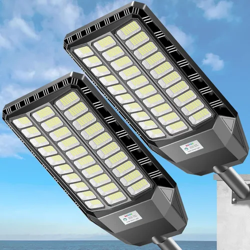Vista 7 de Deepn Luz solar de calle, luces solares de grado comercial para exteriores IP67 impermeable, luces LED de seguridad de inundación de 8700 W, sensor